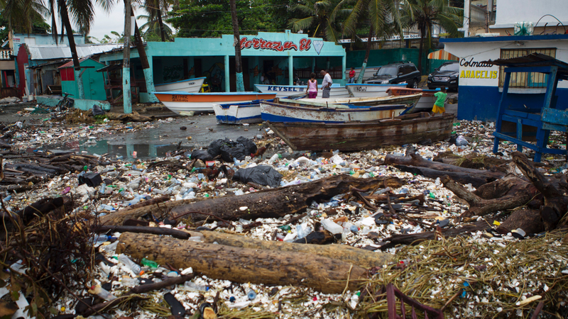 Partial view of the coastline of Santo Domingo, near the Port of Haina on October 3, 2016 as strong winds and rain are expected in the next few hours in Dominican Republic. Hurricane Matthew claimed its first victims, officials said Monday, leaving one dead and one person missing in Haiti as it churns through the Caribbean as the most menacing storm in nearly a decade. (Image: Getty)